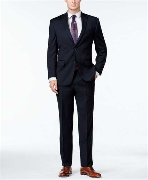 michael kors navy solid suit